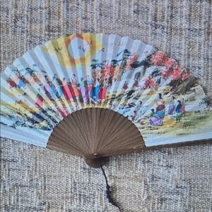 Decorative Handheld Fan with Colorful Design